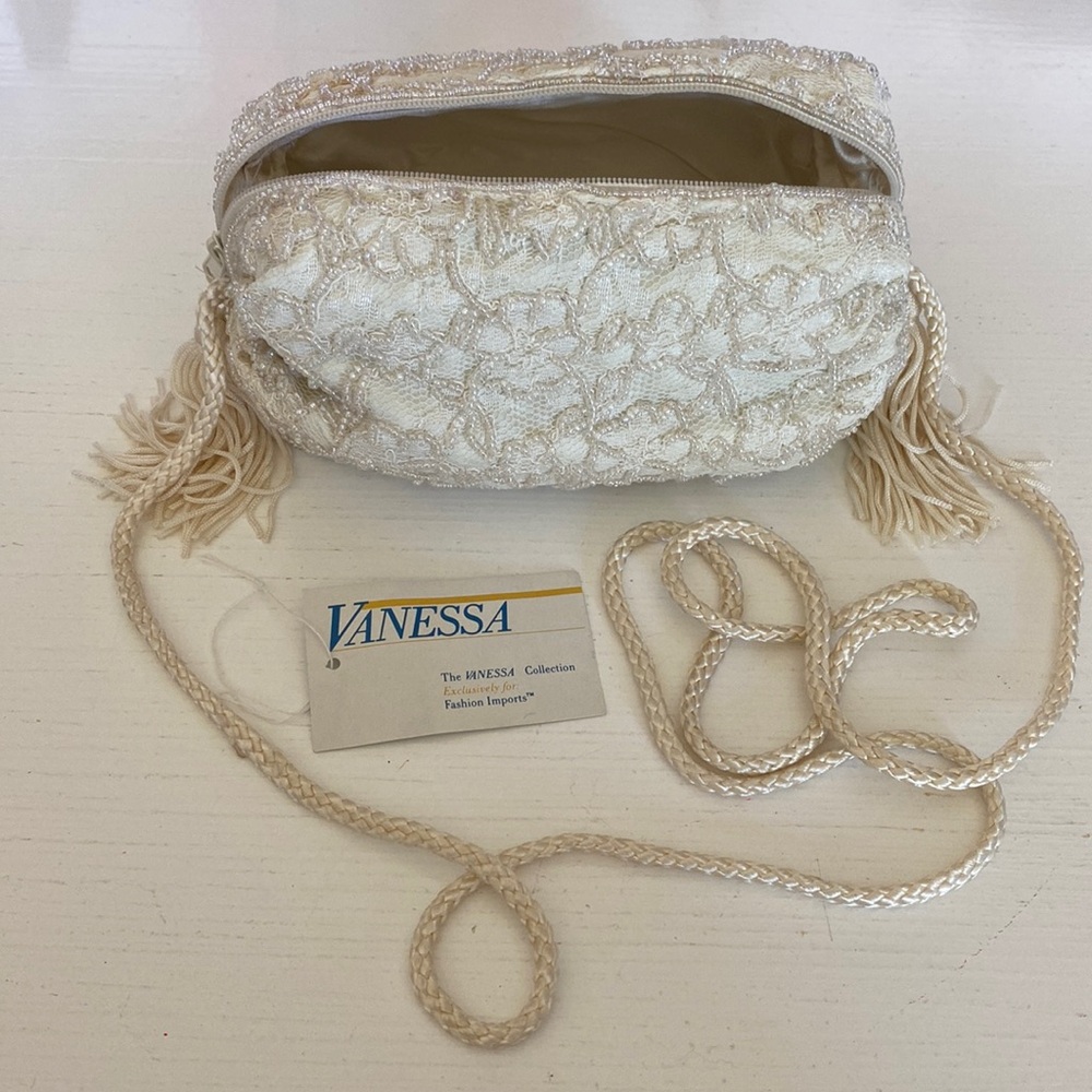 NWT Vanessa For Fashion Imports Vintage Ivory Evening Bag!